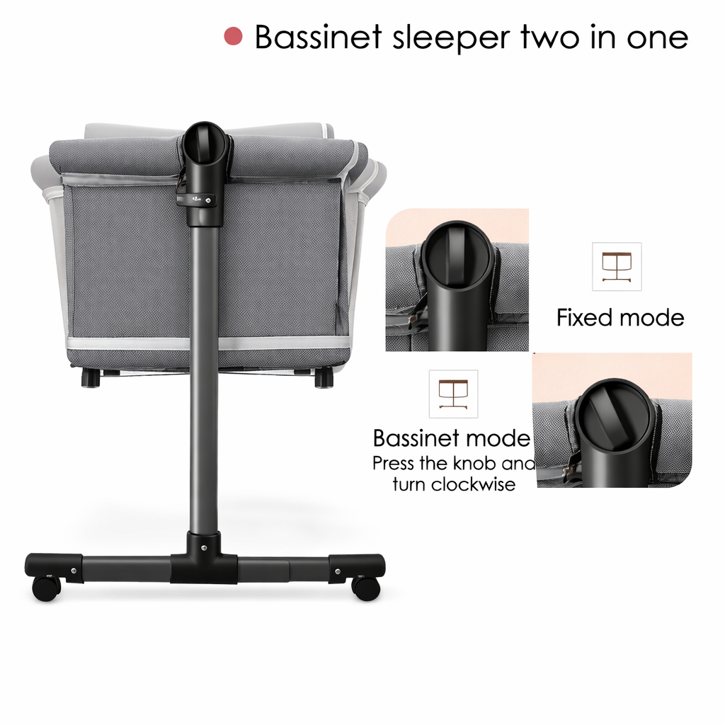 GrowNest 3in1 Cosleeper Bed Bassinet & Playpen with Rocking and Canopy