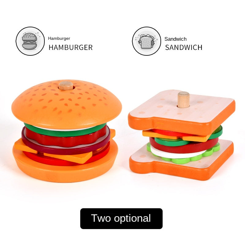 Wooden Burger & Food Play Set