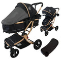 Starla Gold 2in1 Stroller – Bassinet to Seat All-Terrain Pram + Food Tray