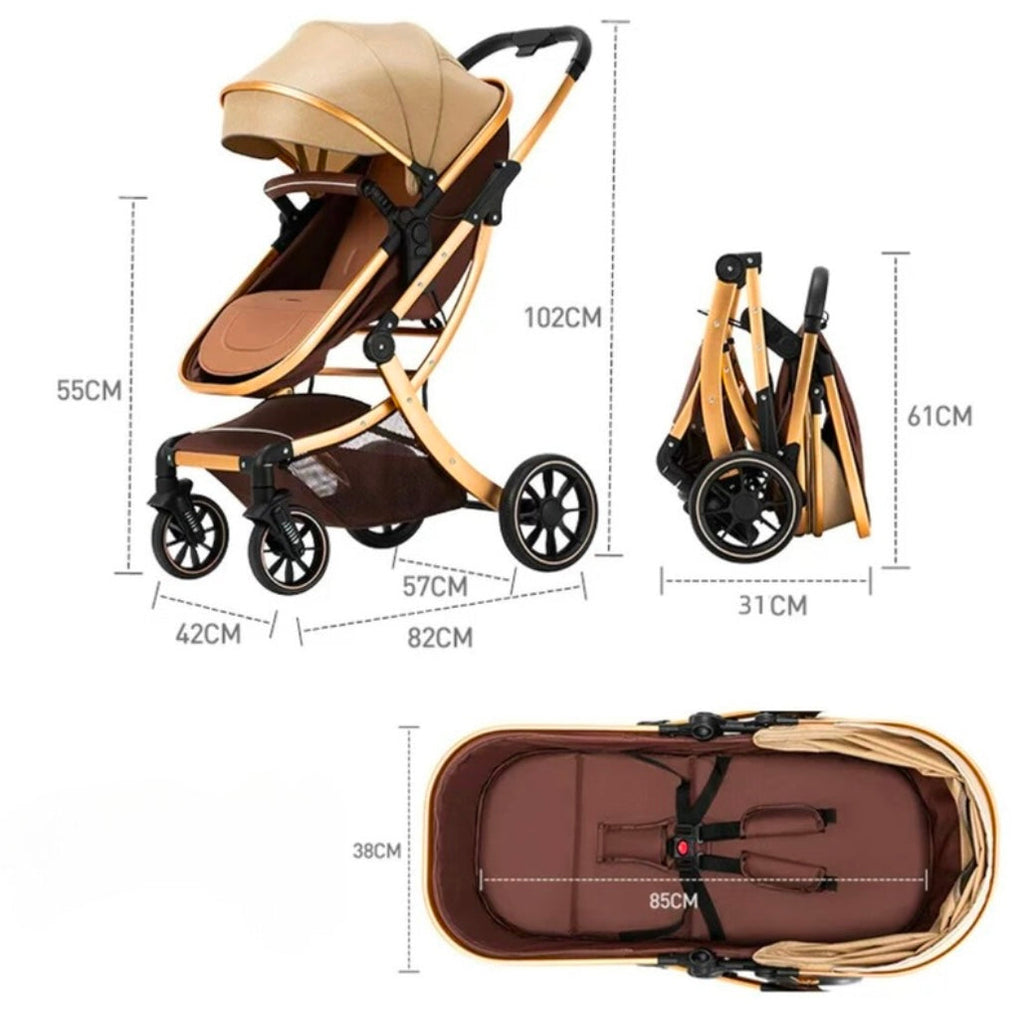 Baby 2 in 1 Multifunctional Two-Way Bassinet Stroller BLACK