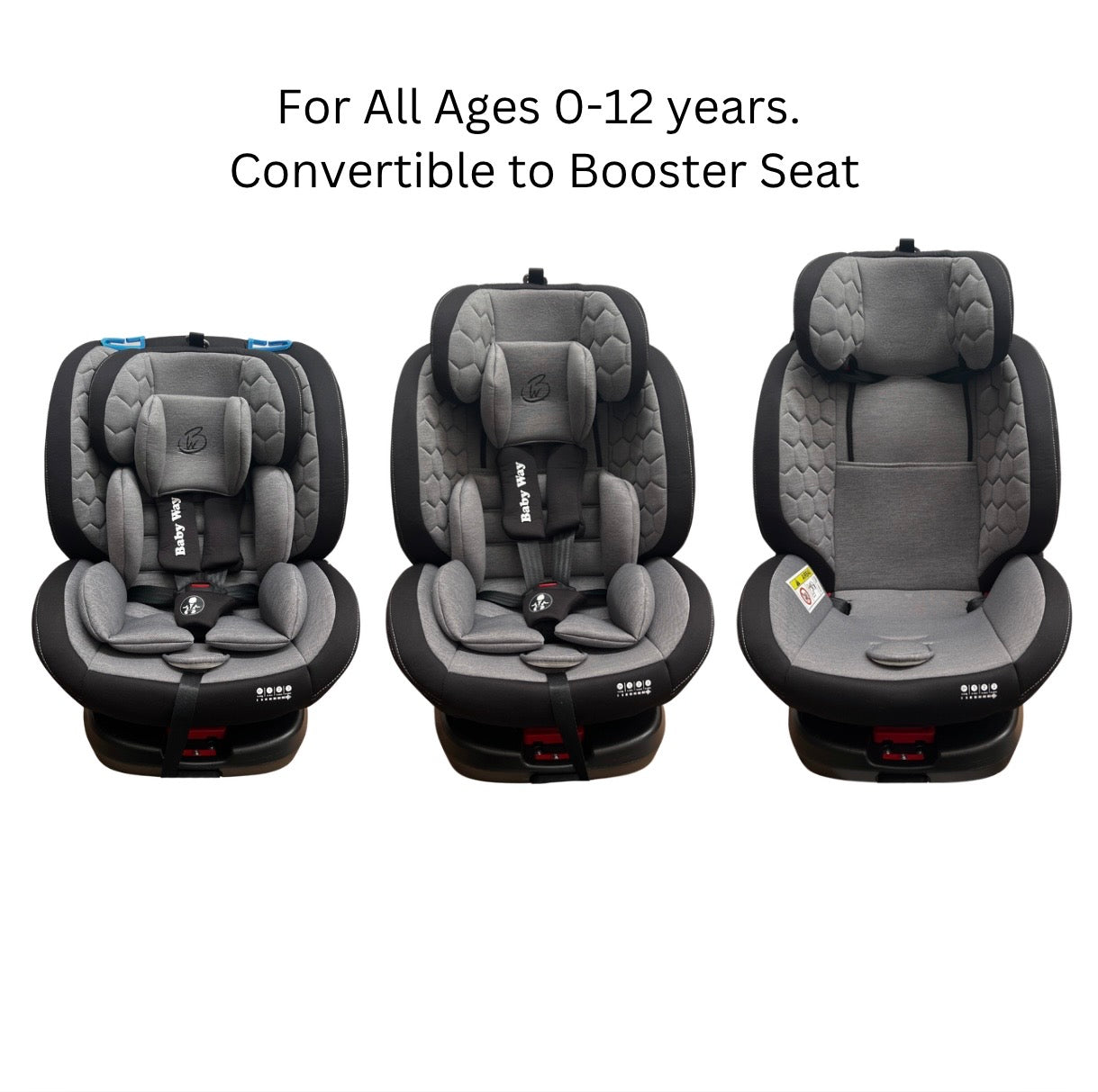 Preorder - Royal Black i-Size 360 Rotating Convertible Car Seat with ISOFIX and Top Tether
