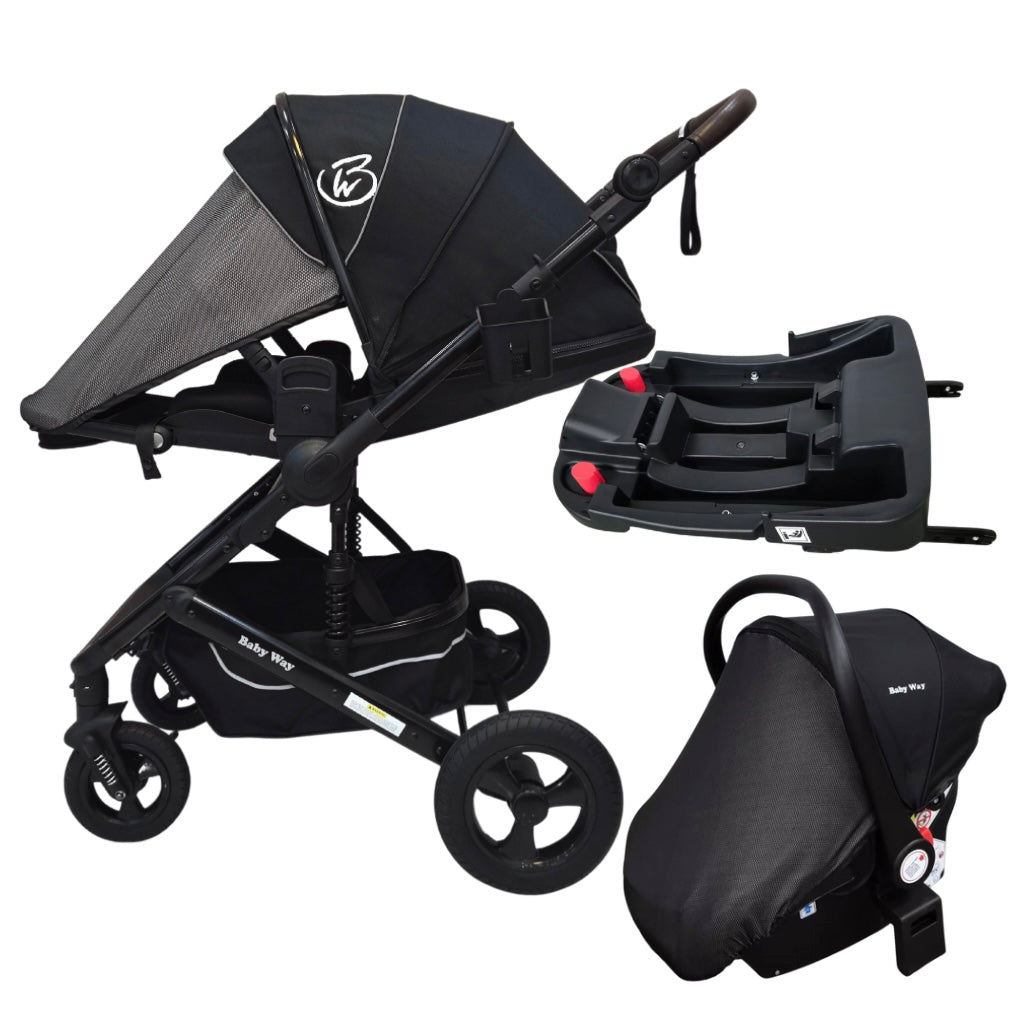 Versa 3-in-1 Travel System – Open Bassinet Stroller + Capsule Car Seat with Sunshade Sets