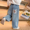 Children's Cartoon Straight Pants  Girls' Campus Jeans Kids
