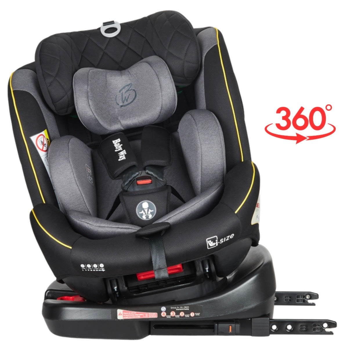 Preorder - GoldSpin GREY i-Size 360 Rotating Convertible Car Seat with ISOFIX and Top Tether
