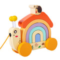 Wooden Rainbow Snail Walker Toy