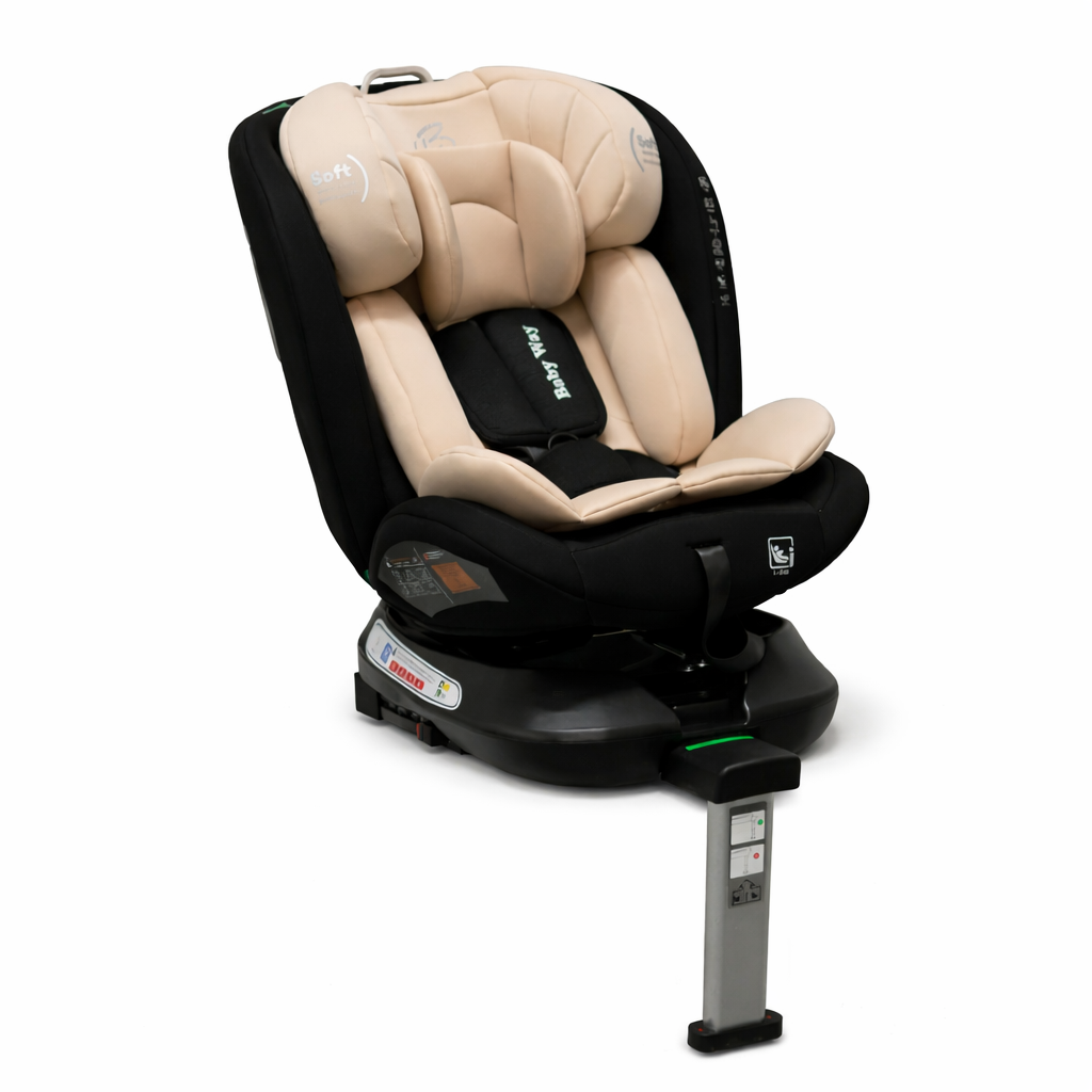 SpinGuard Beige i-Size 360 Rotating Car Seat with ISOFIX and Support Leg