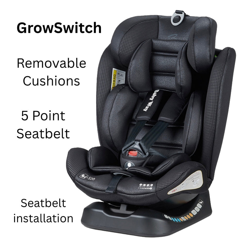 GrowSwitch iSize Convertible Car Seat for 0-12 years - BLACK