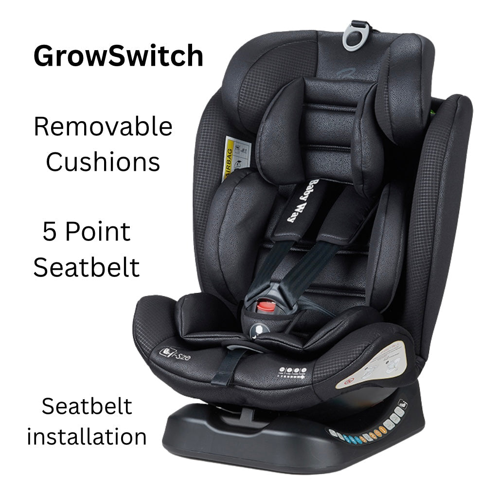 GrowSwitch iSize Convertible Car Seat for 0-12 years - BLACK