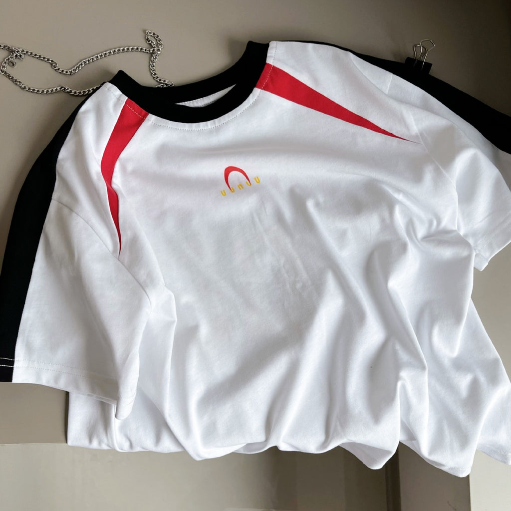 Boy's Short Sleeve Street Retro Color-Block T-Shirt for Kids