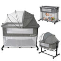 GrowNest 3in1 Cosleeper Bed Bassinet & Playpen with Rocking and Canopy