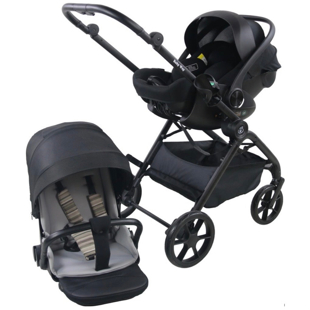 Crown Y Luxury Travel System – Reversible Stroller + Reclining i-Size Capsule Combo