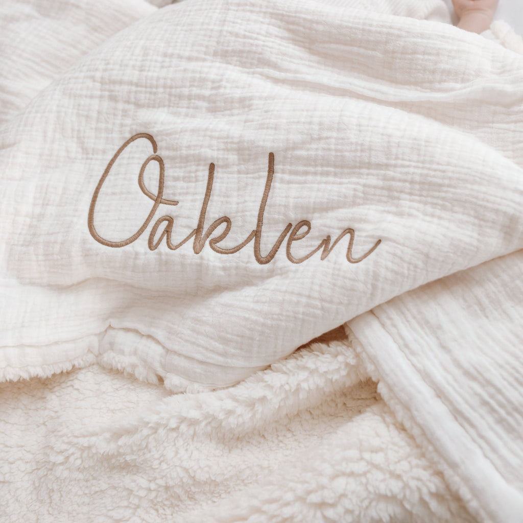 Muslin sherpa blanket - Ivory