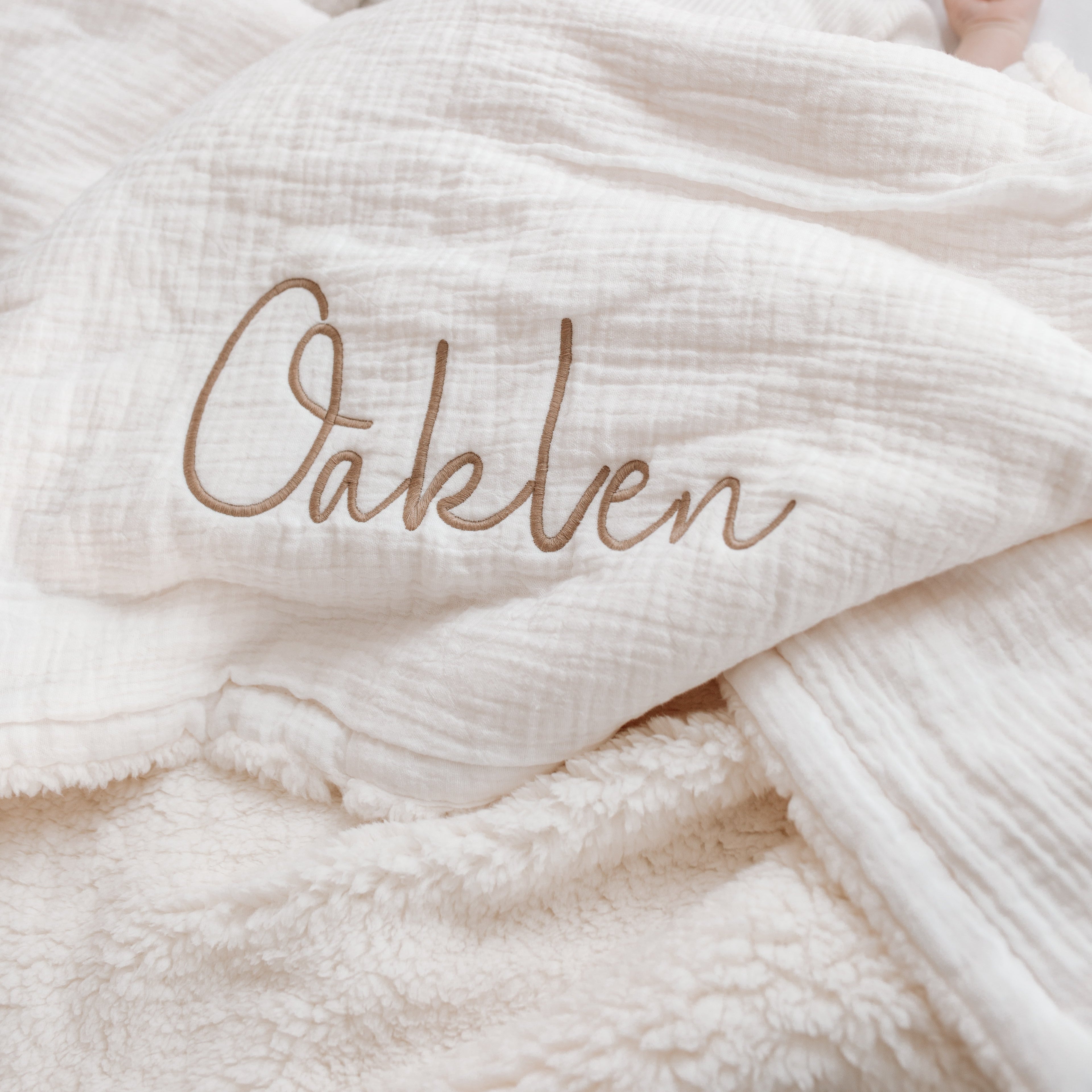 Muslin sherpa blanket - Ivory