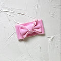 Basics ribbed knit bow headband - Cherry blossom