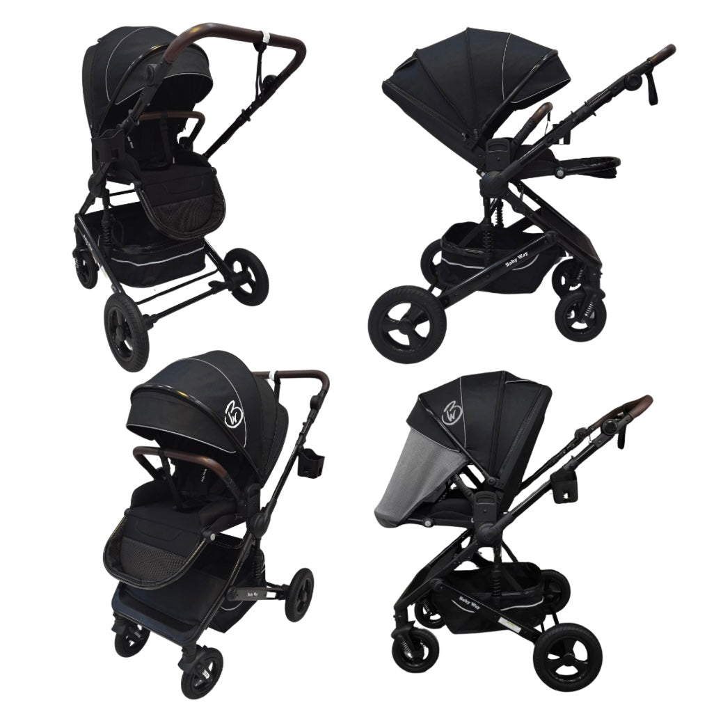 Versa 3-in-1 Travel System – Open Bassinet Stroller + Capsule Car Seat with Sunshade Sets