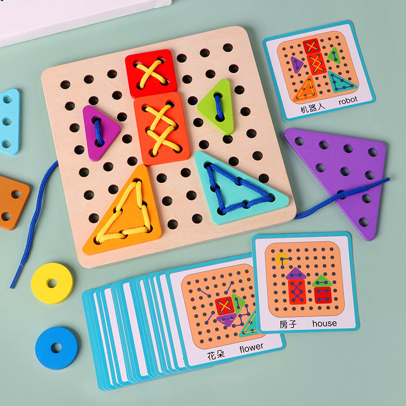 Shape Matching Rope Threading Toy