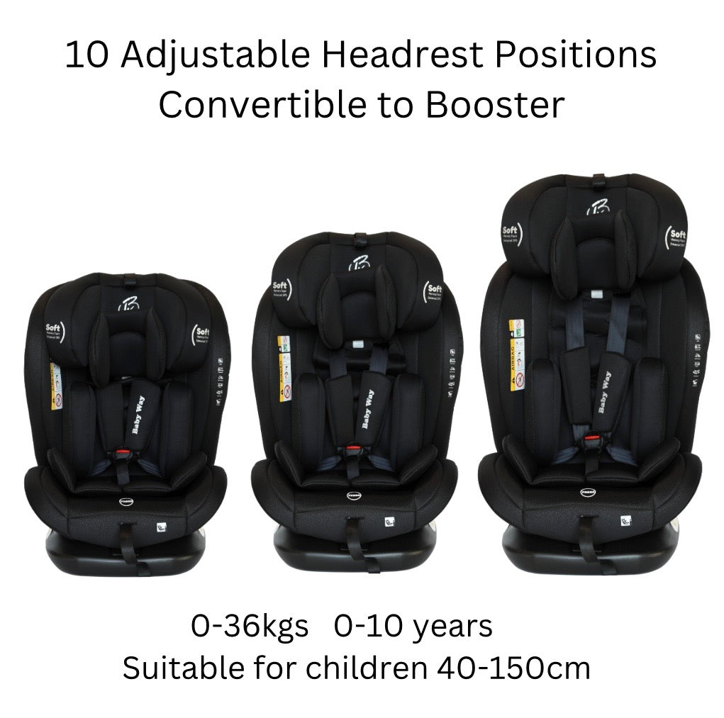 Preorder - All-Rider Midnight 360 Rotating Convertible iSize Car Seat with ISOFIX and Top Tether