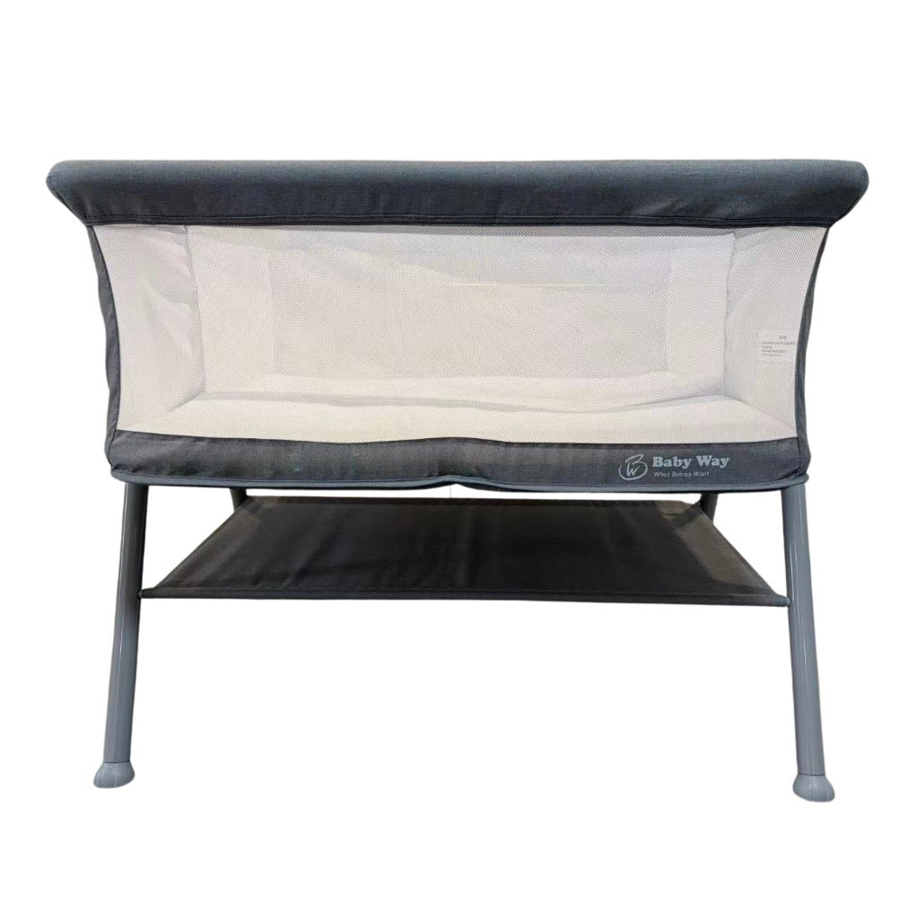 Twin CloudNest Baby Double Bassinet Bed with Storage Shelf - GREY