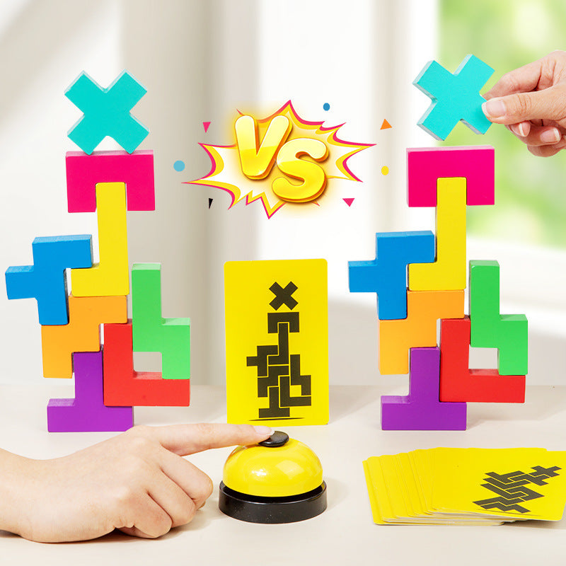 Wooden Russian Stacking Blocks Puzzle