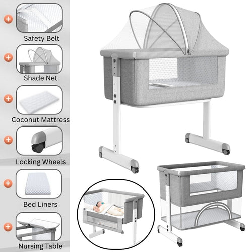 3in1 CoSleeper Baby Bassinet and Game Bed & Mattress – Adjustable Height