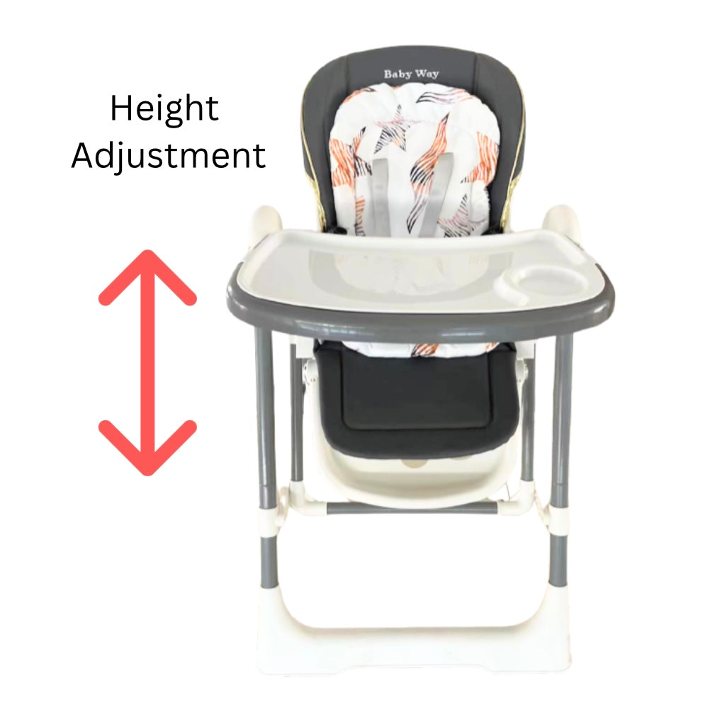 Jupiter Grey 2-in-1 Baby High Chair & Swing, Height Adjustable and Recline