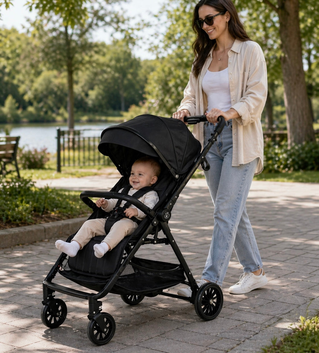 Roam Switch Lightweight Reversible Handlebar Compact Baby Stroller - BLACK