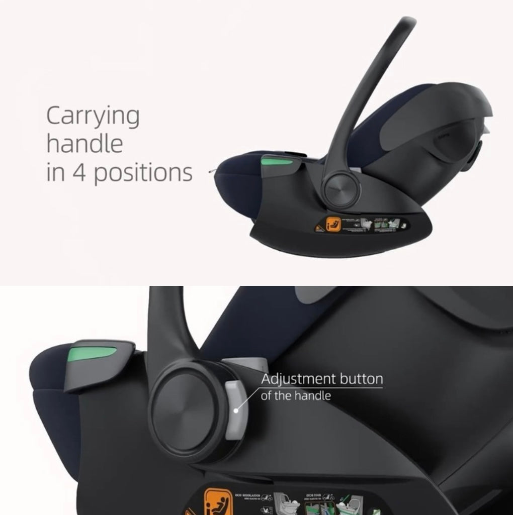 Crown i-Size Reclining Capsule Car Seat and ISOFIX 360 Rotating Capsule Base - OLIVE