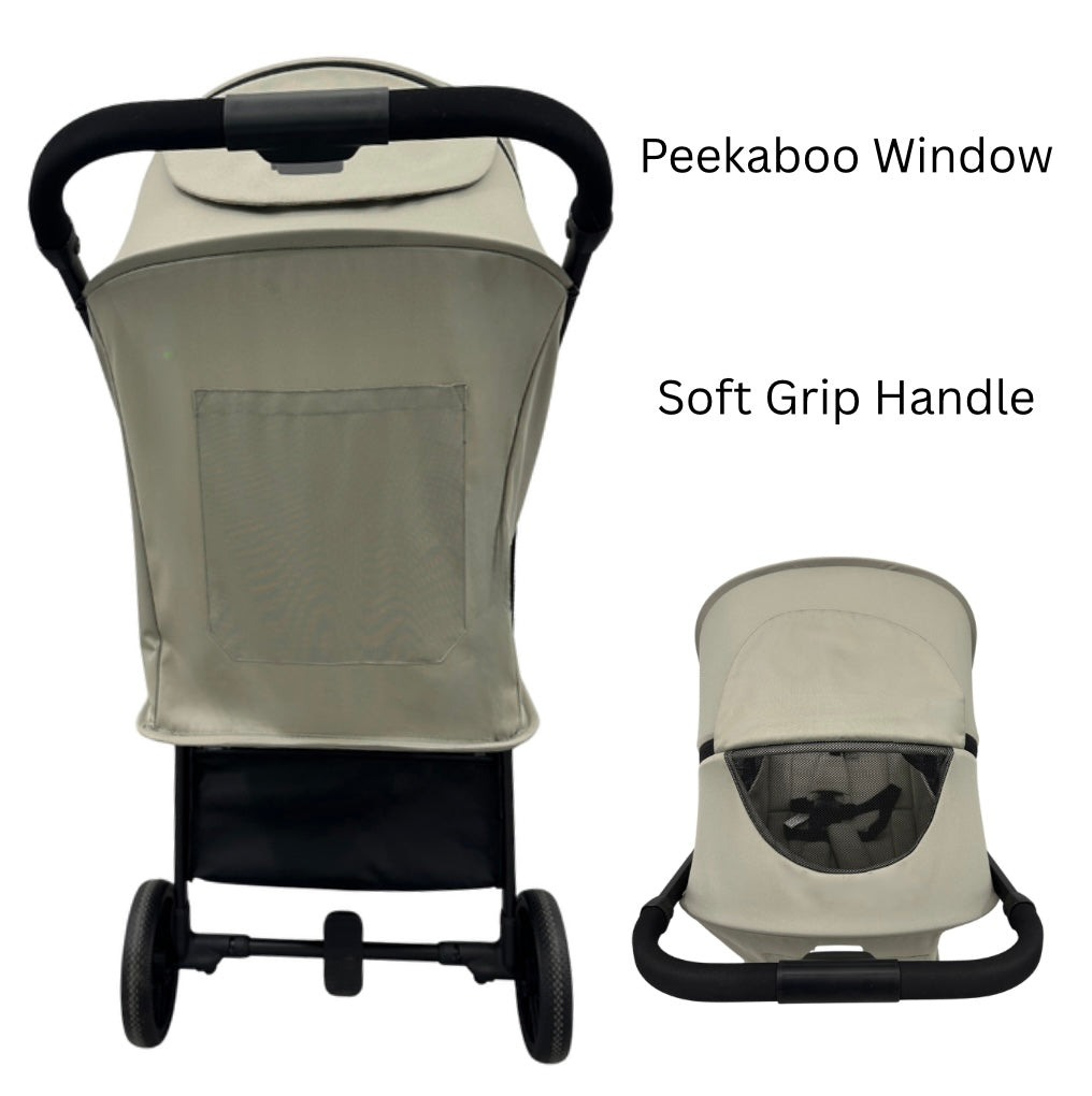 Roam Compact Travel-Friendly Stroller with Extended Canopy - SAND