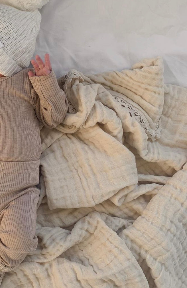 Cotton Gauze swaddle blanket - Beige