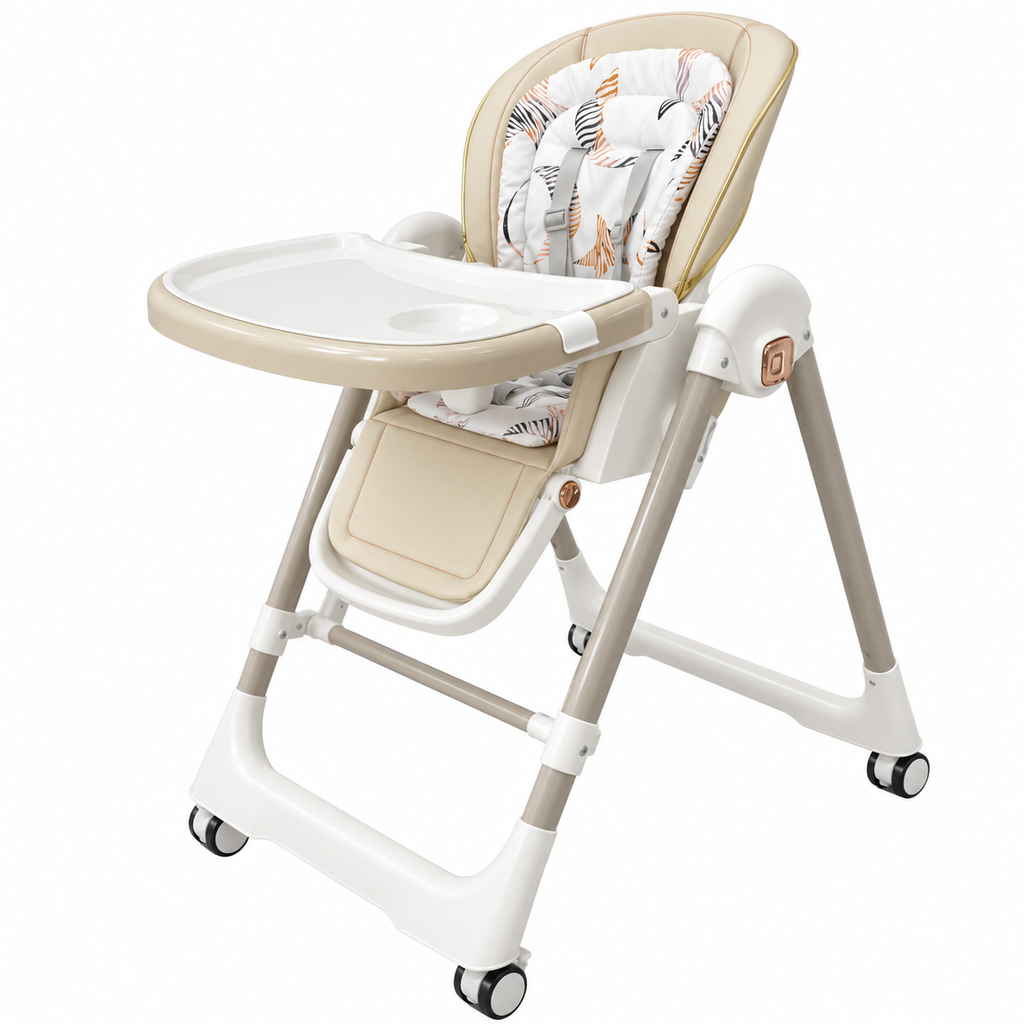 Jupiter Beige 2-in-1 High Chair & Swing, Height Adjustable and Recline