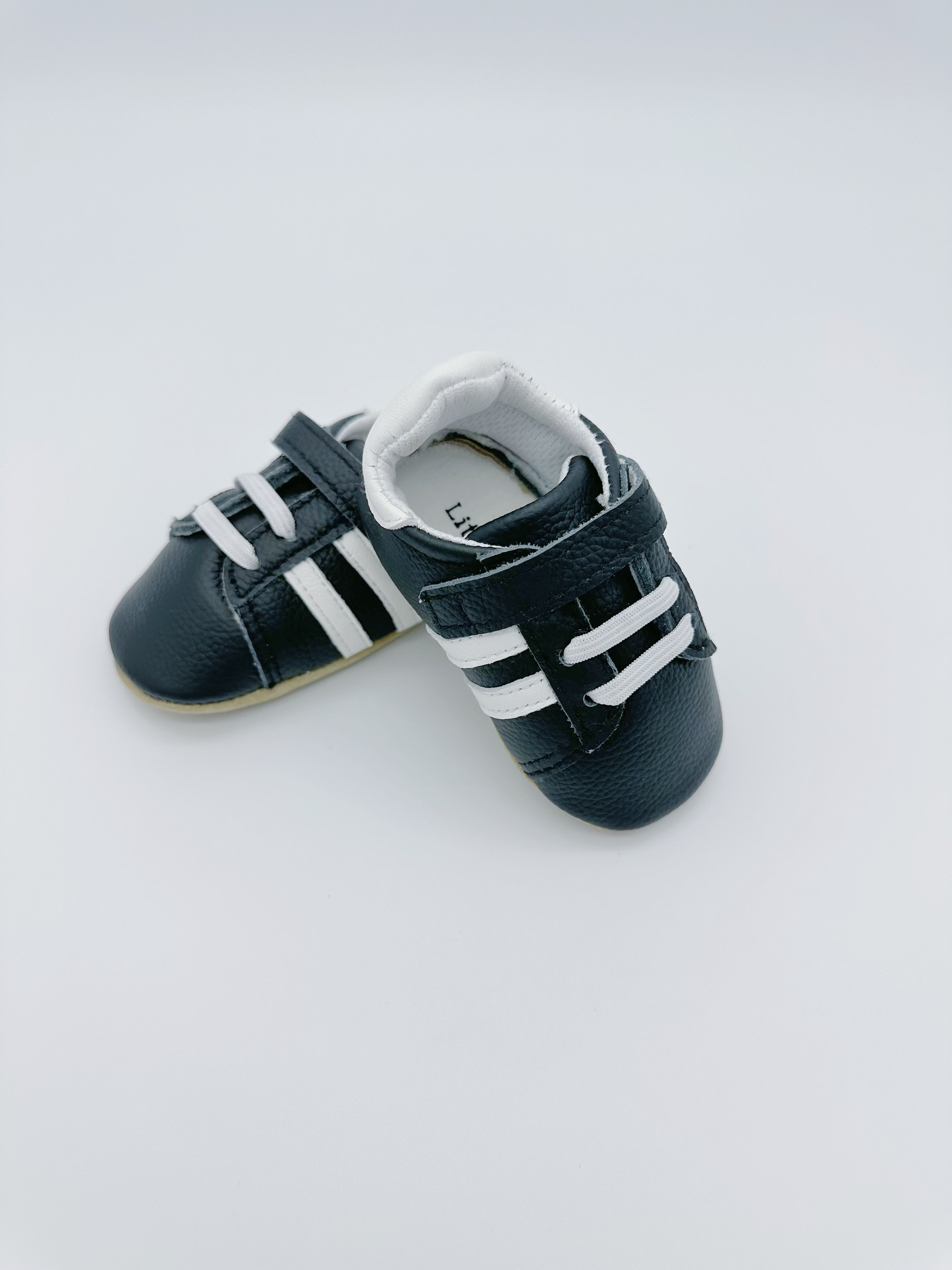 Little Secret Sporty Black Baby Leather Flat Shoes