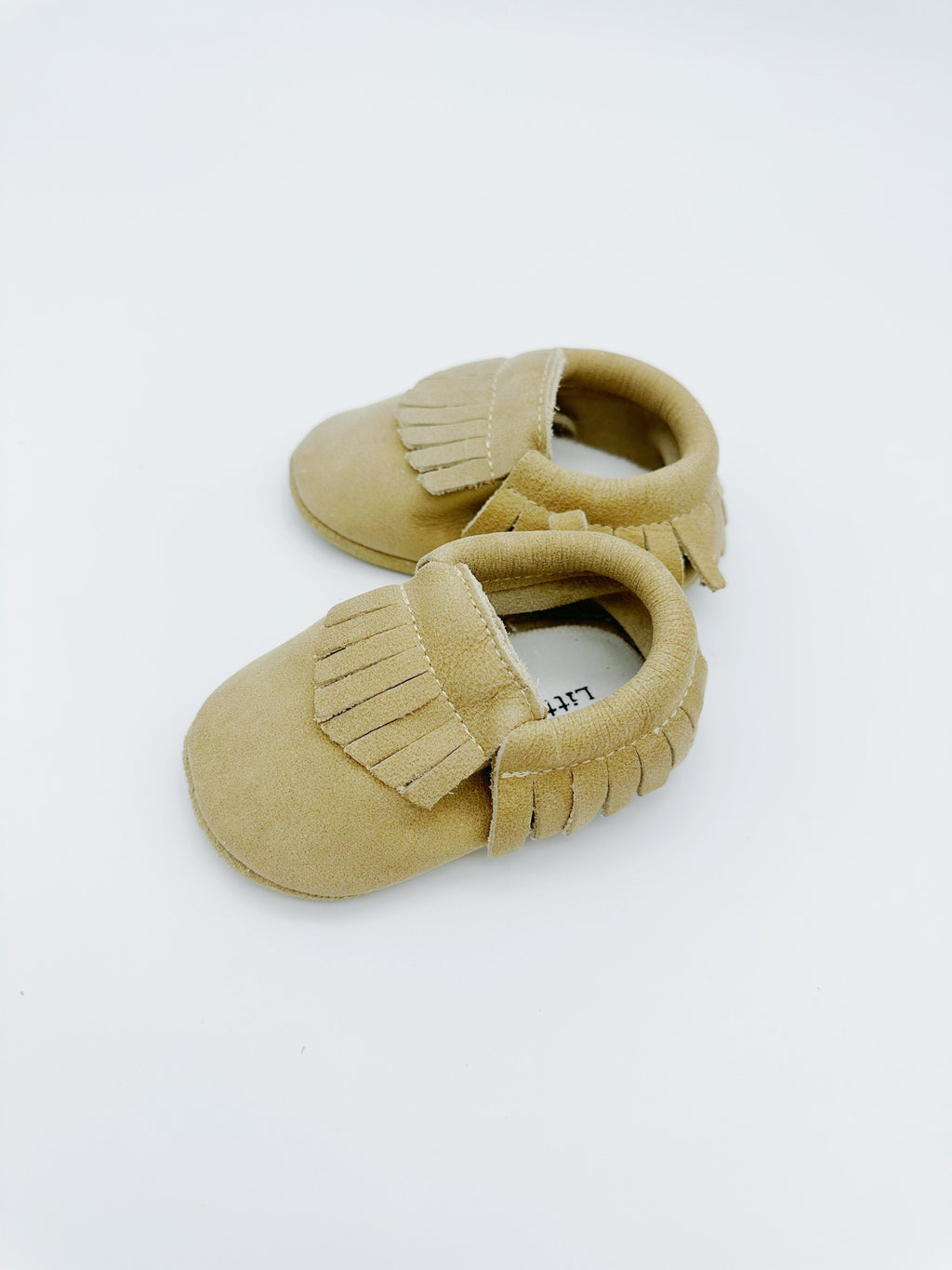 Little Secret Fringe Beige Baby Leather Flat Shoes