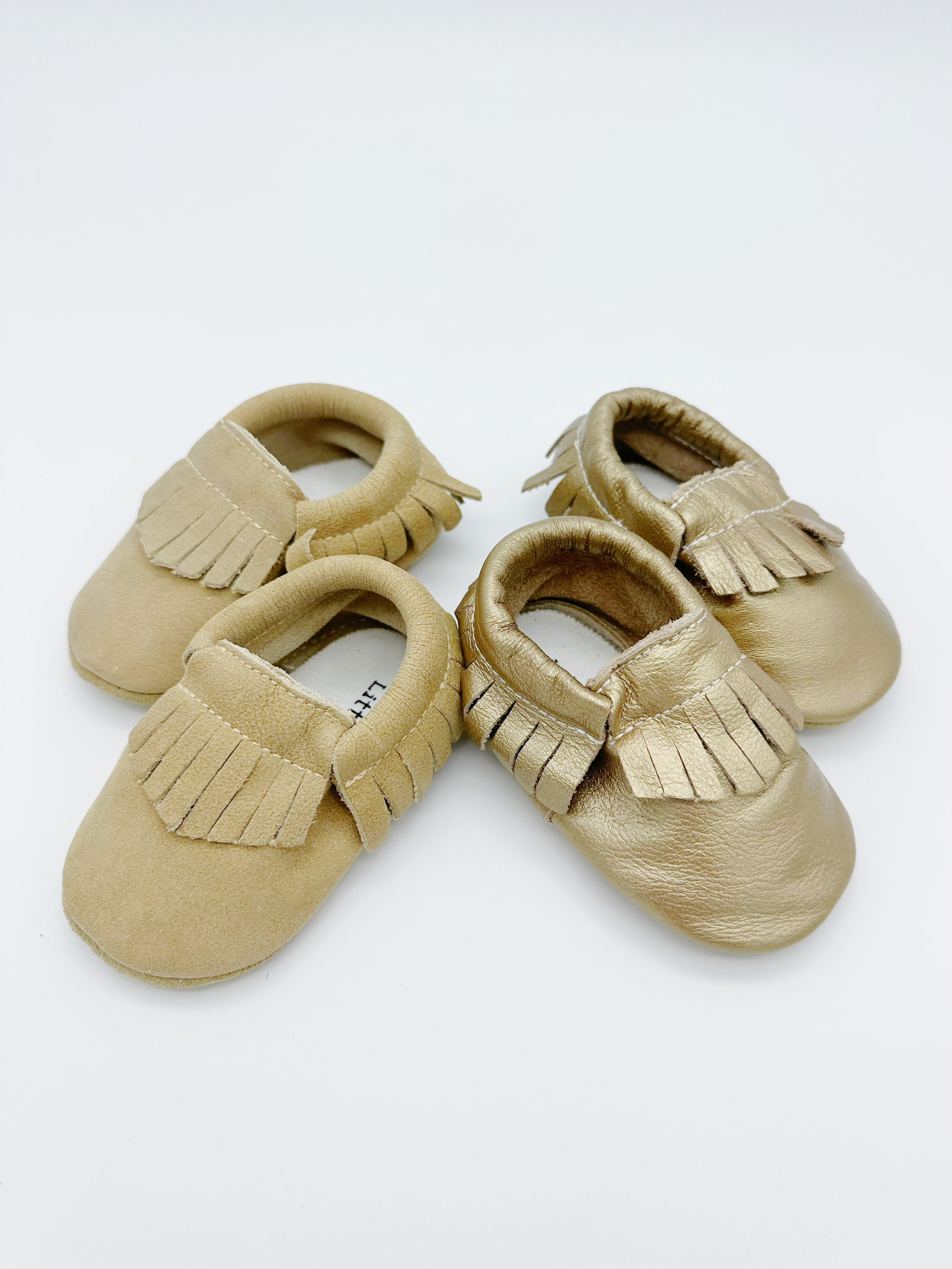 Little Secret Fringe Beige Baby Leather Flat Shoes