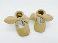 Little Secret Bow Beige Baby Leather Flat Shoes