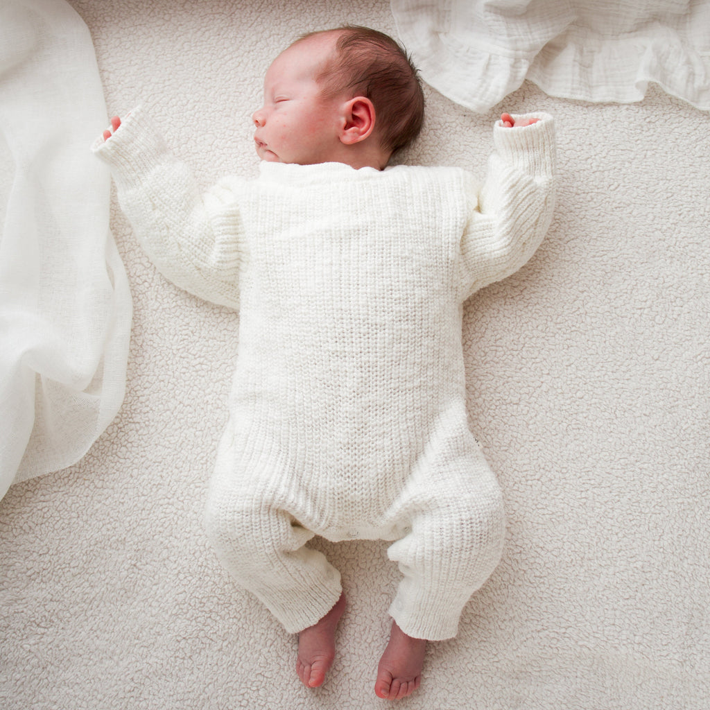 Classic chunky knit romper - Snow