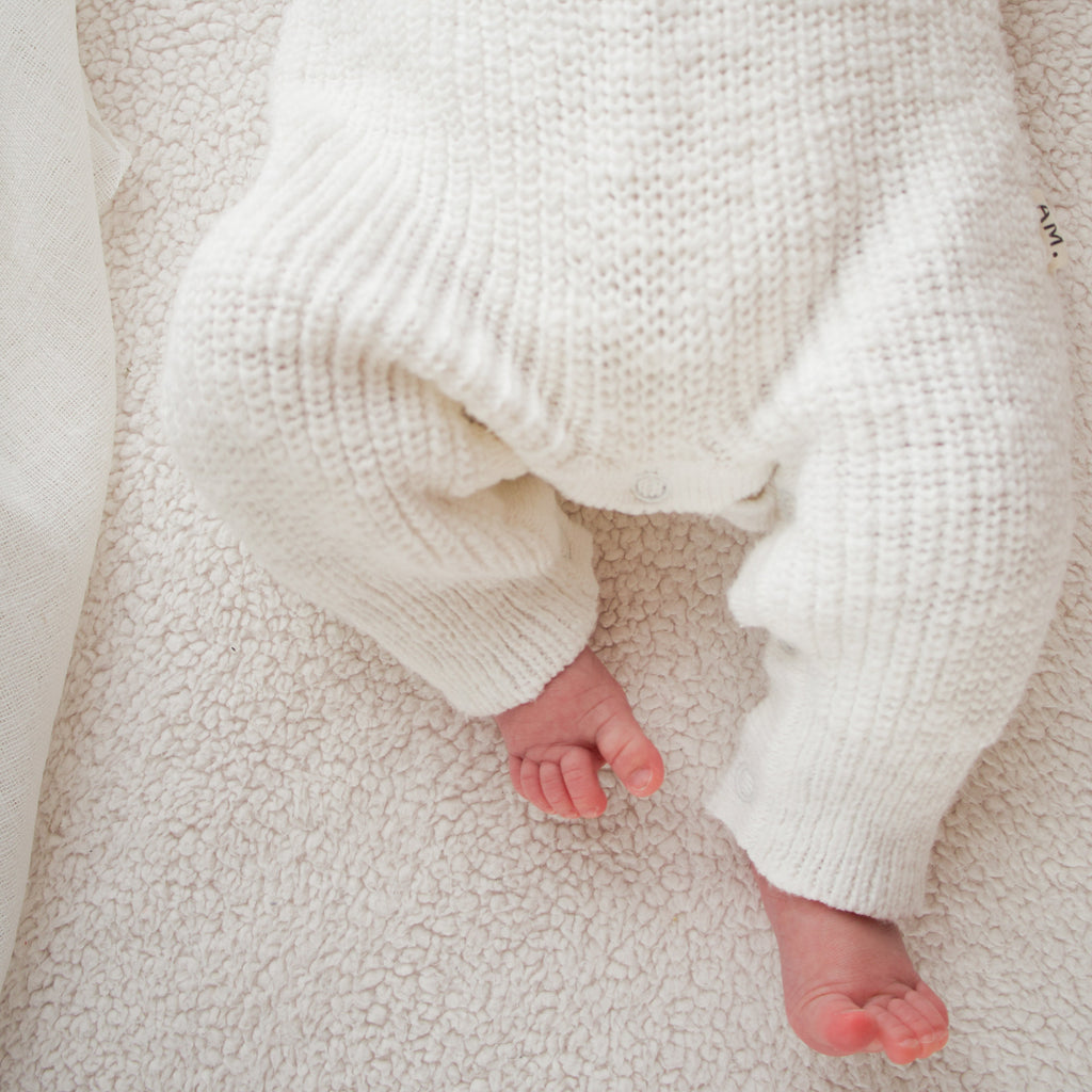 Classic chunky knit romper - Snow