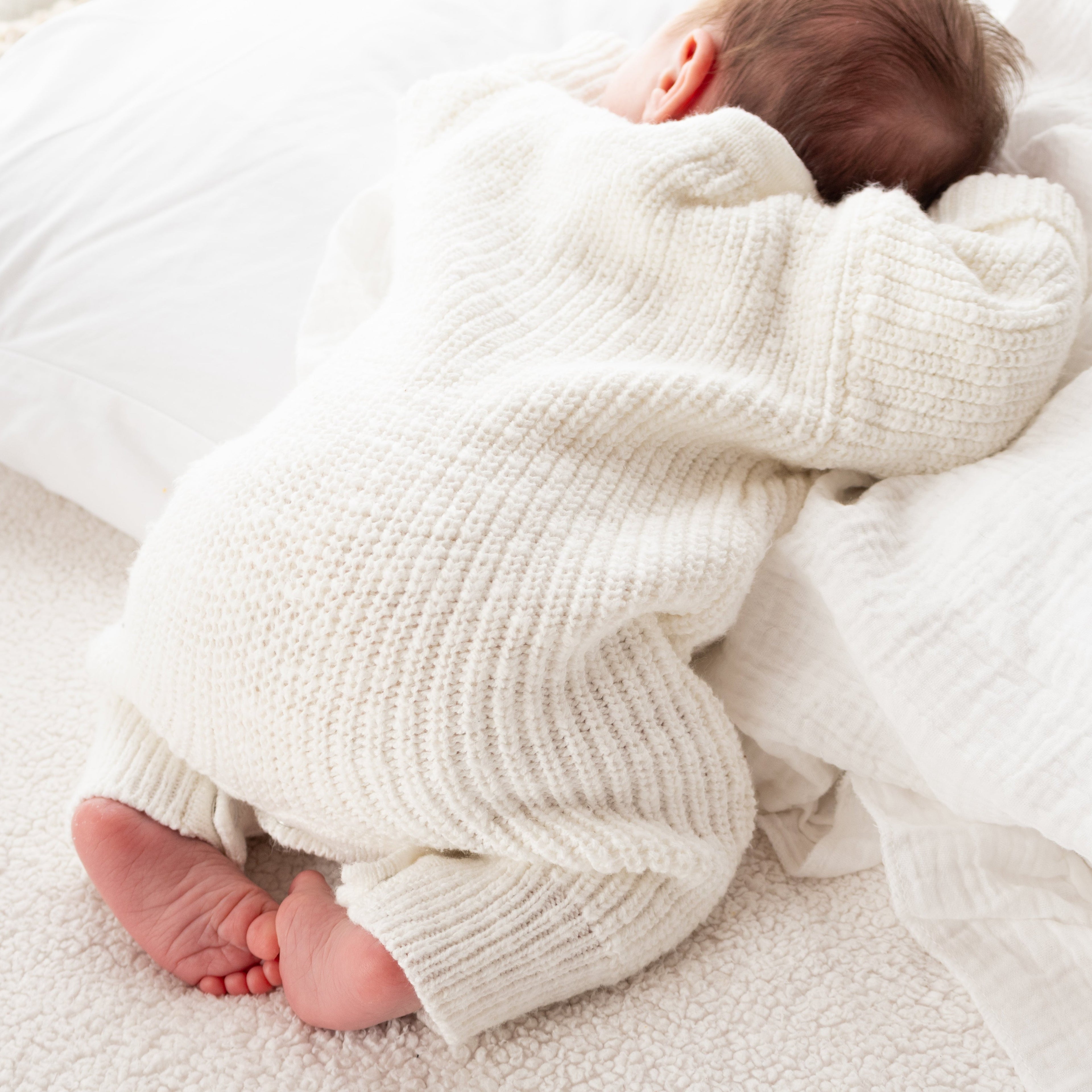 Classic chunky knit romper - Snow