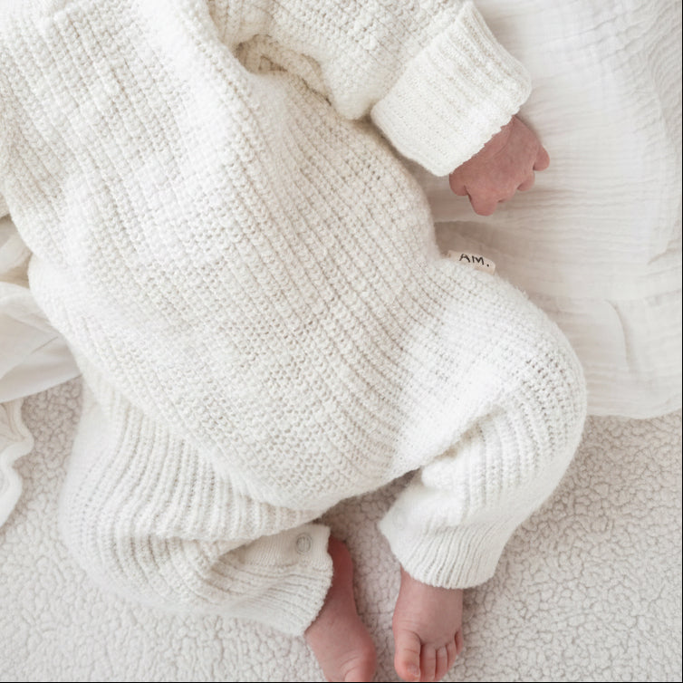 Classic chunky knit romper - Snow