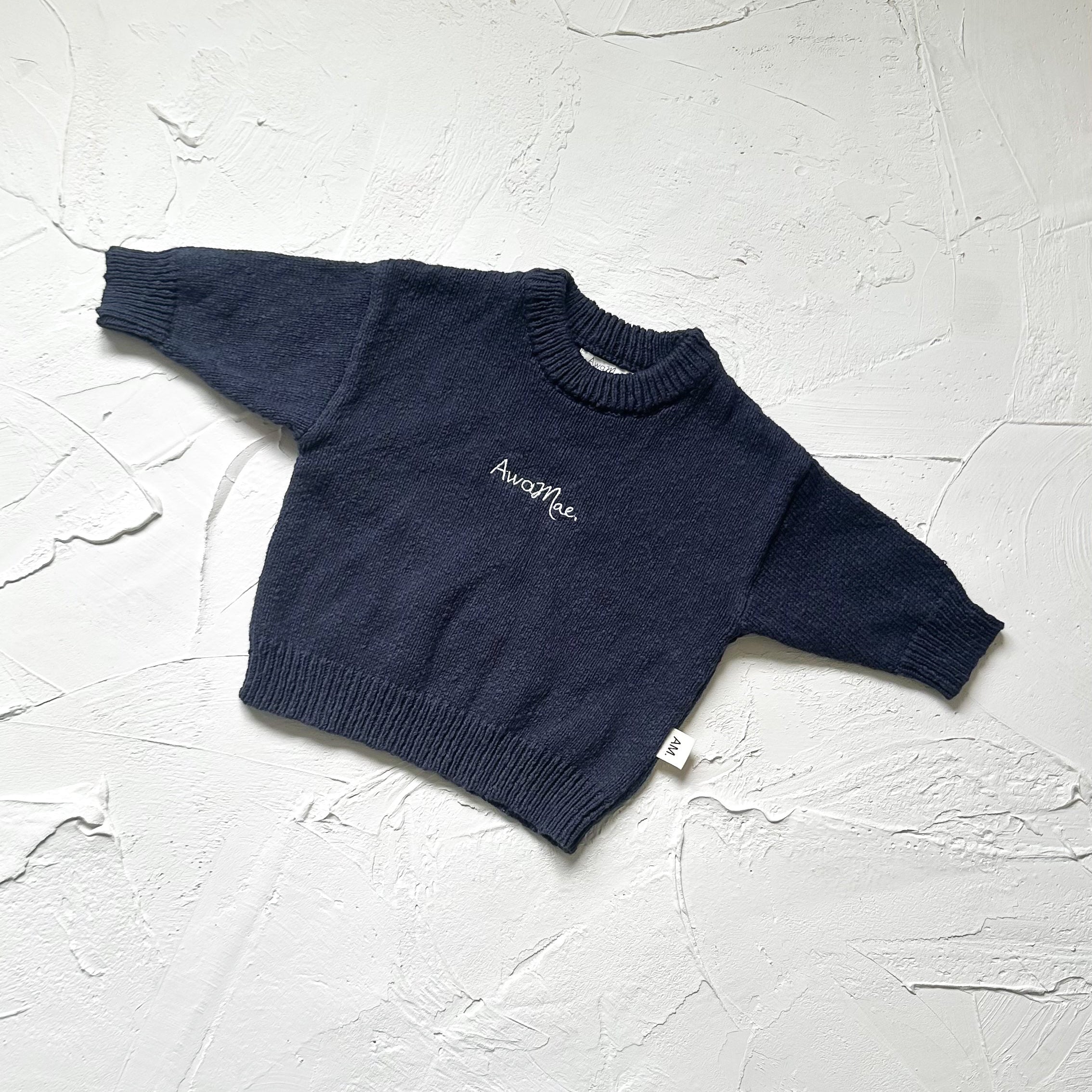 Textured Cotton Jumper - Midnight