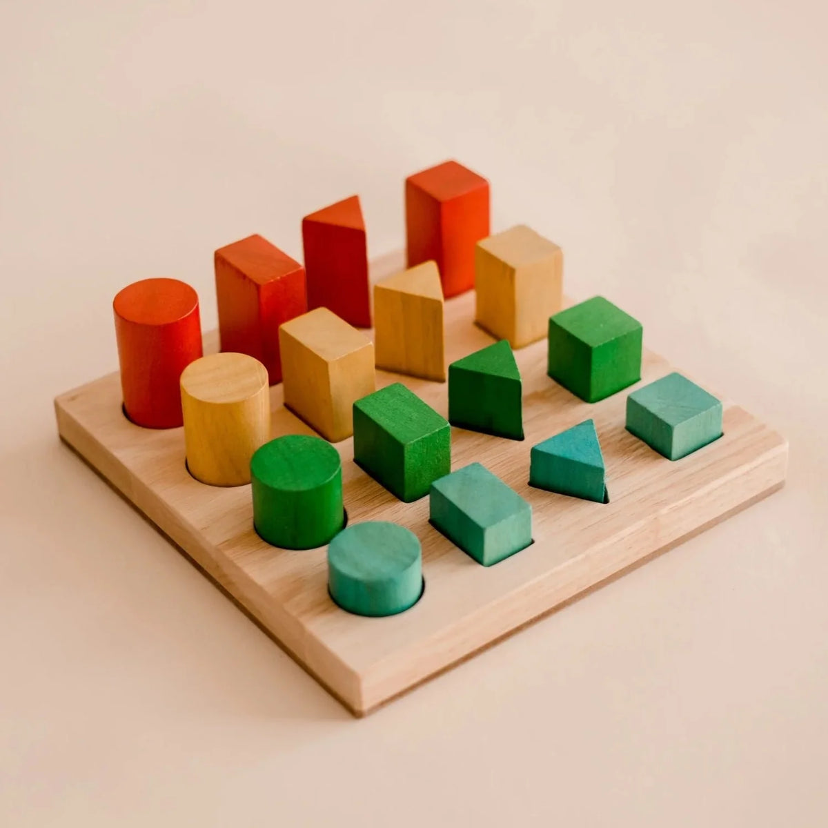 Wooden Shape and Size Sorting Board - QToys | Wooden Toy NZ