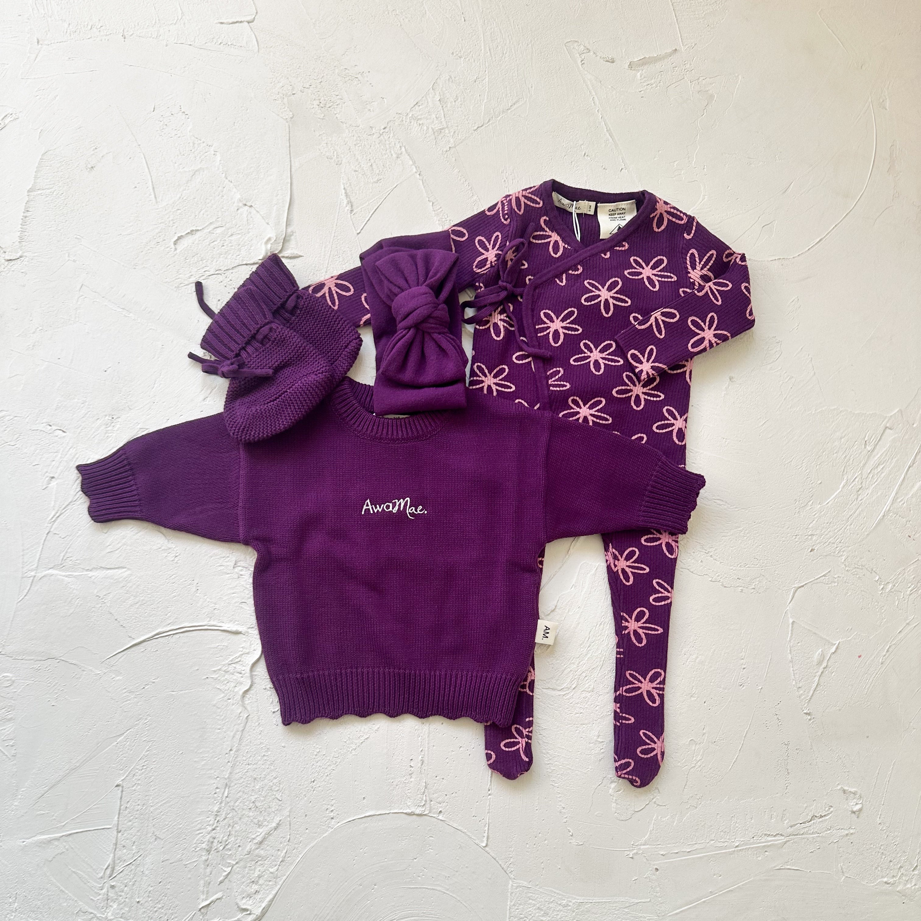 Basics bow headband - Plum