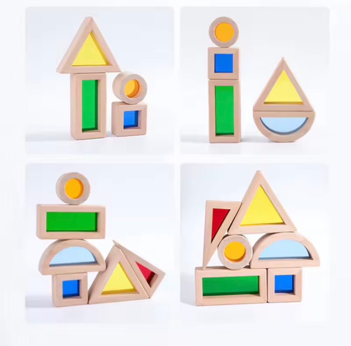 Wooden Rainbow Stacking Blocks