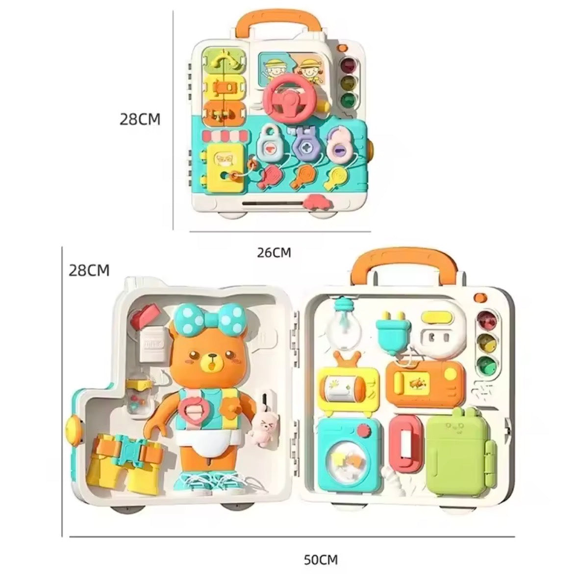 Montessori Busy Board Car Toy – 63-in-1 Baby Learning & Sensory Play
