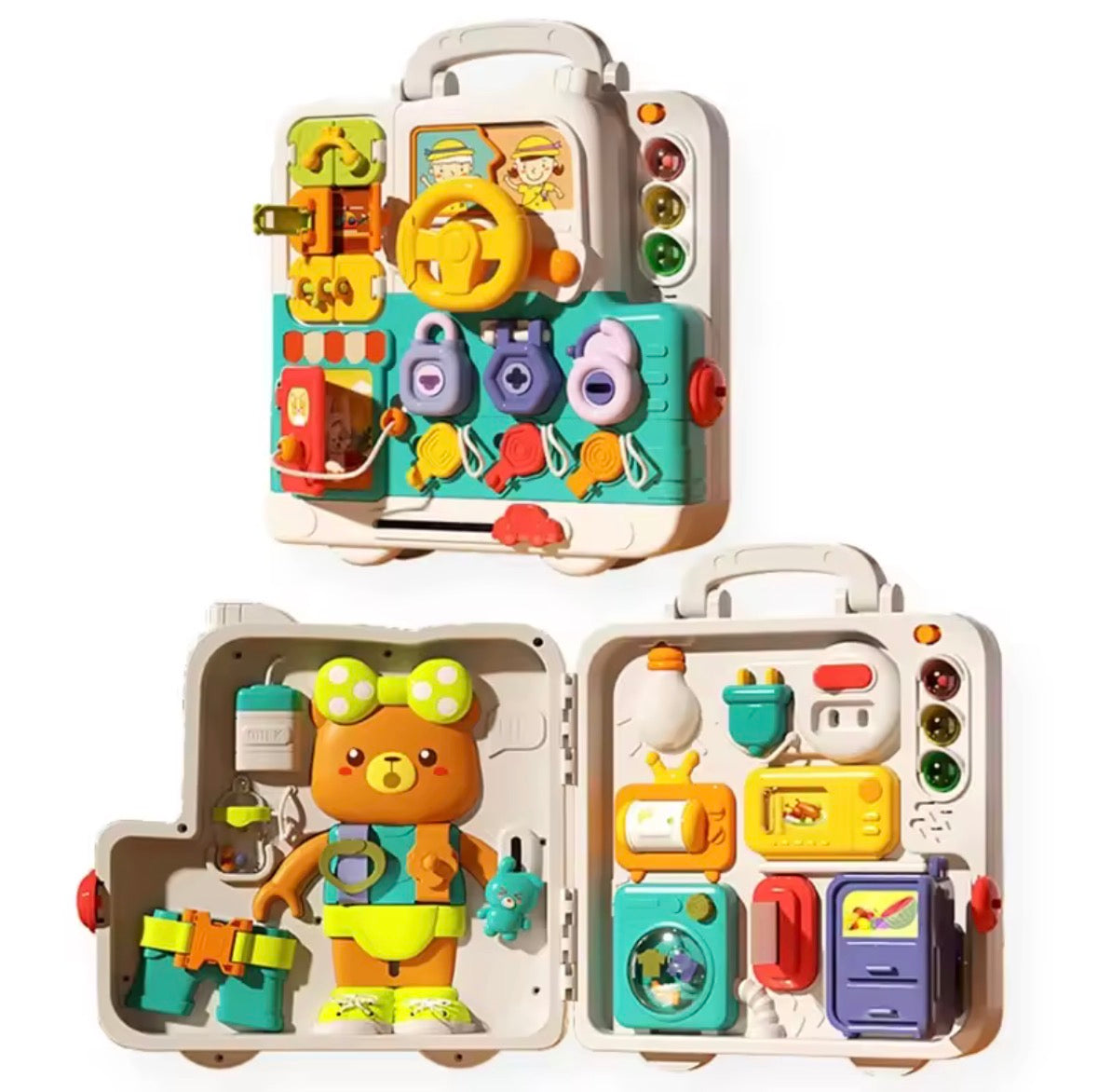 Montessori Busy Board Car Toy – 63-in-1 Baby Learning & Sensory Play