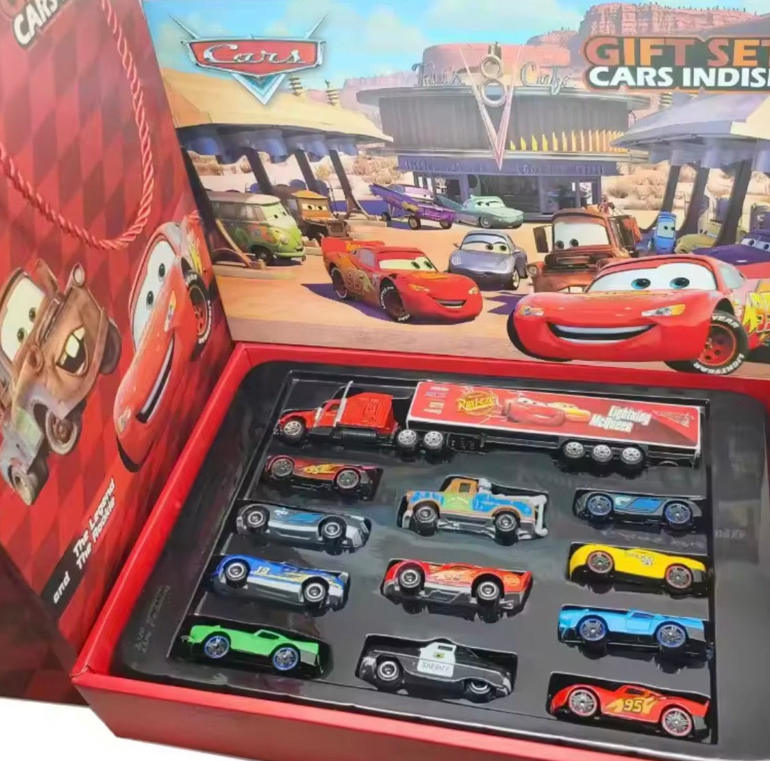 12Pcs Disney Pixar Cars Gift Box Metal Diecast lightning McQueen Car
