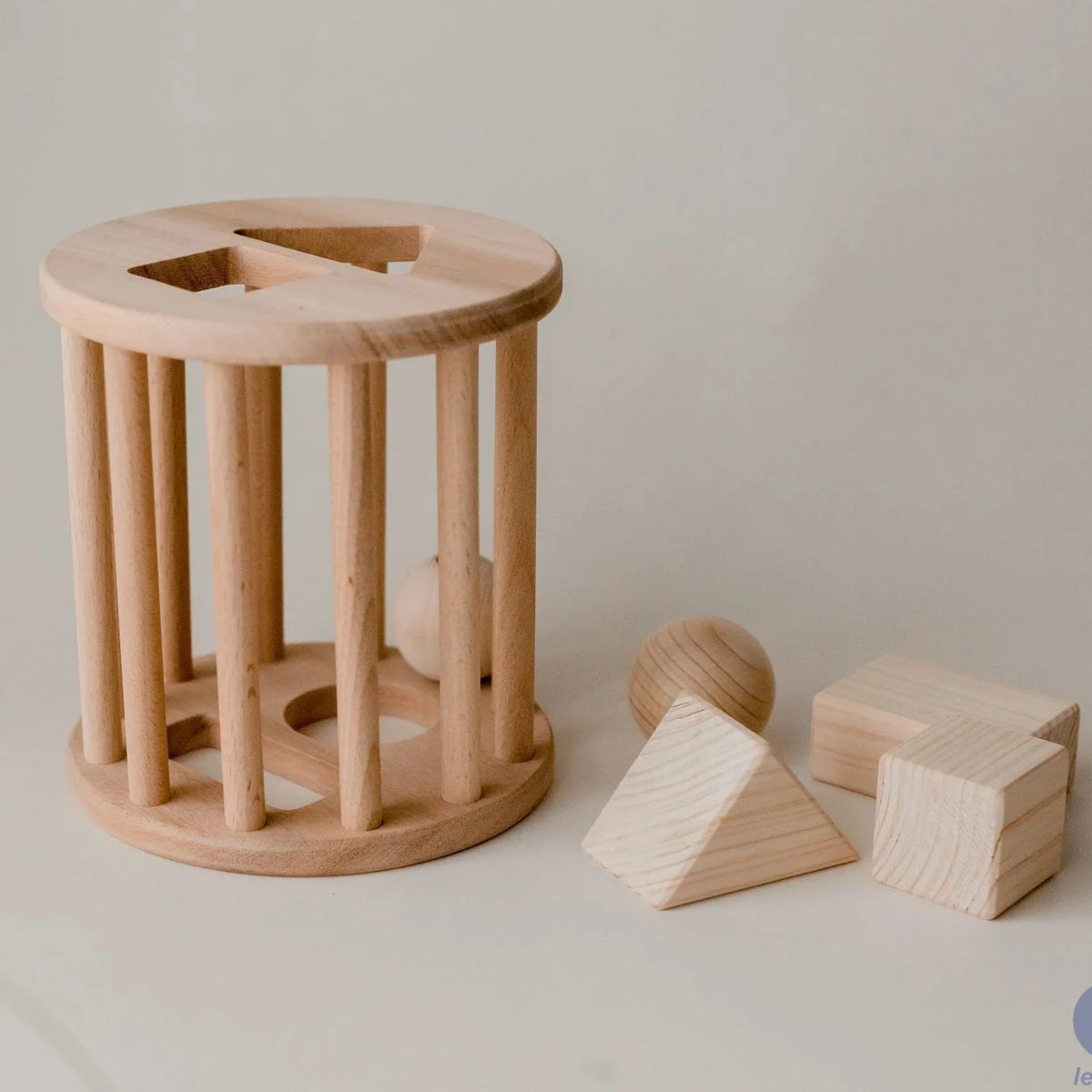 Natural Wooden Shape Sorter - QToys | Montessori Toy NZ