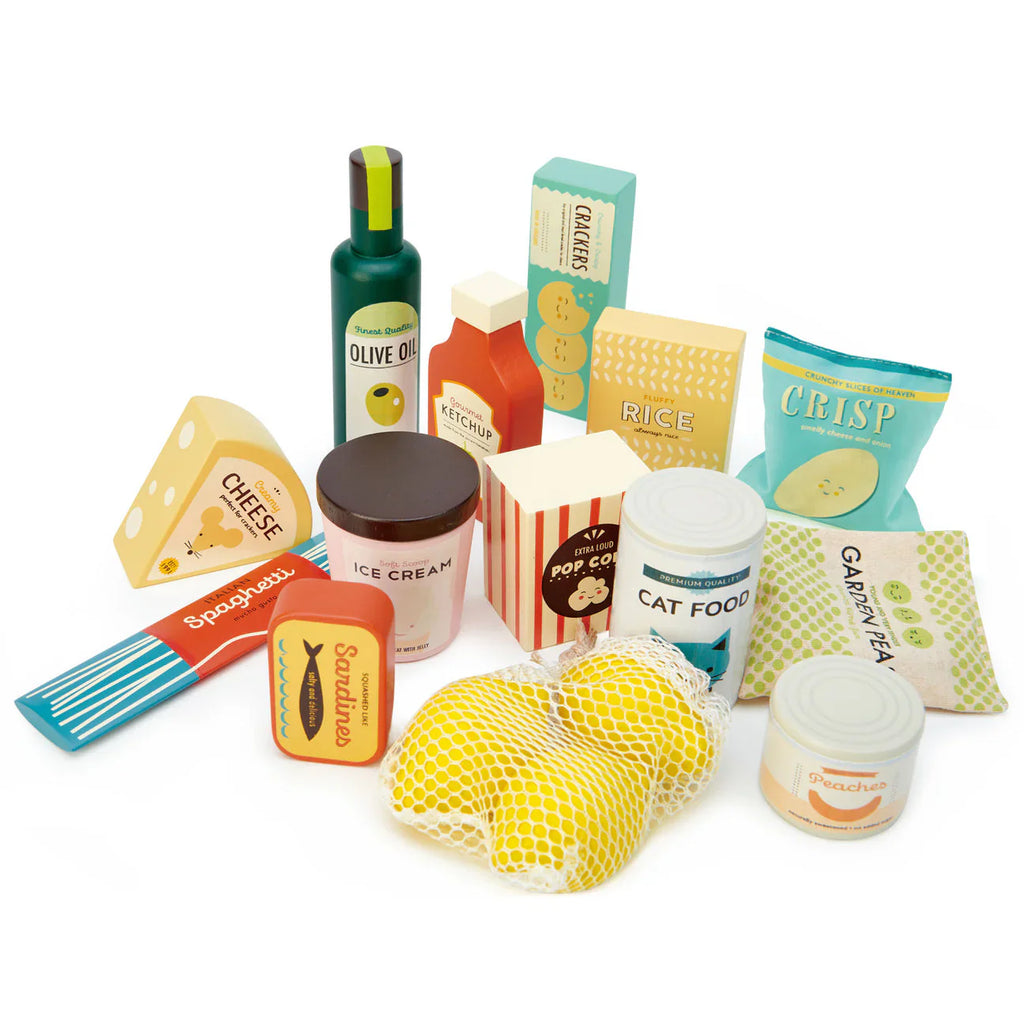 Wooden Supermarket Grocery Set - Tender Leaf Toys | Play Food