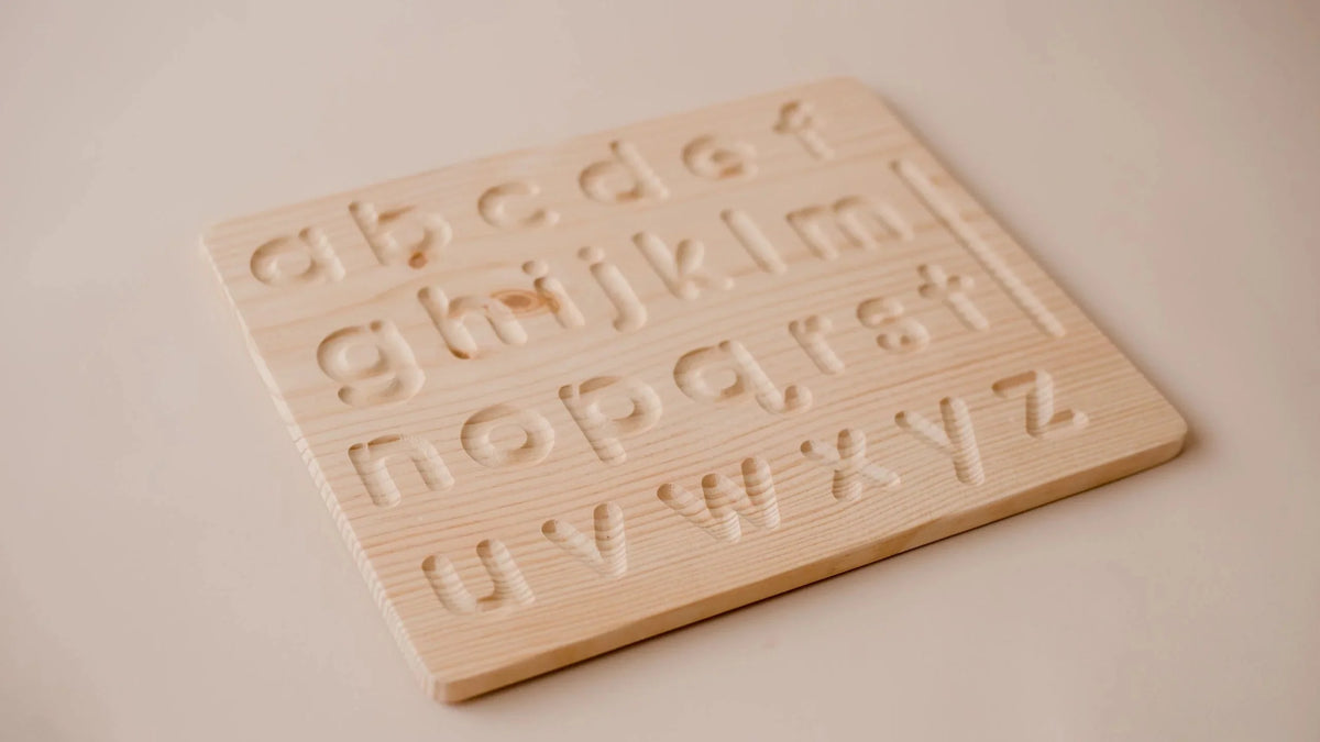 Wooden Lower Case Letter Tracing Board - QToys | Montessori Toy NZ