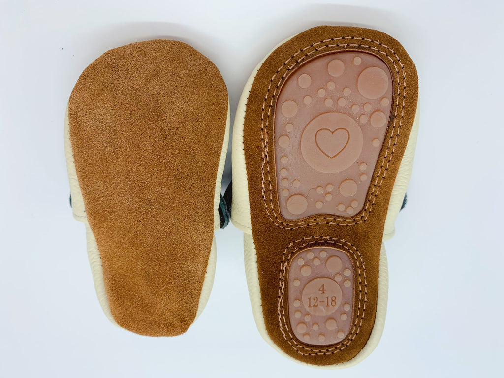 Little Secret Fringe Gold Baby Leather Flat Shoes