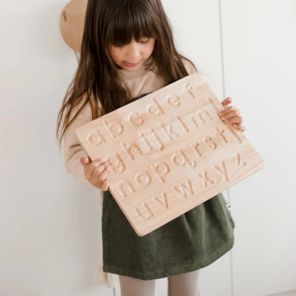 Wooden Lower Case Letter Tracing Board - QToys | Montessori Toy NZ
